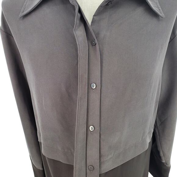 Prologue Womens XS‎ Gray Collard Button Up Long Sleeve Dress New No Tags - Picture 4 of 8